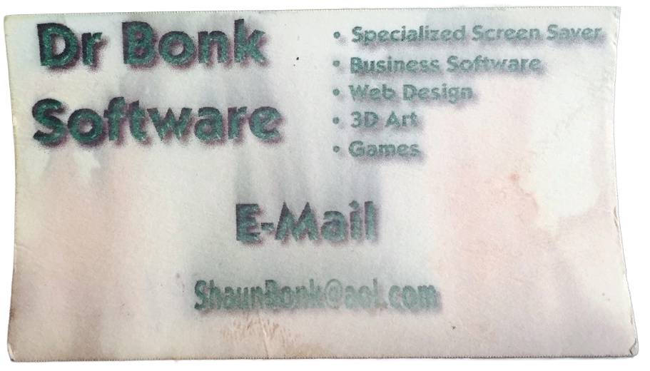 Dr. Bonk Software Business Card - Serial: 7X2K | Mg==